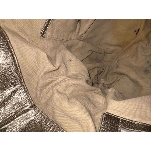 Tory Burch Metallic Leather Tote Bag - Picture 15 of 16